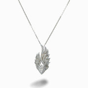 Diamond Wing Pendant in 18K White Gold, view 1