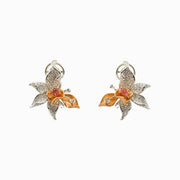 Diamond Orchid Earrings in 18K Two-Tone Gold, view 1