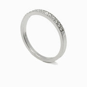 Milgrain Pavé Diamond Band in 18K White Gold, view 1