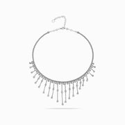 Grand Diamond Fringe Necklace in 18K White Gold, view 1