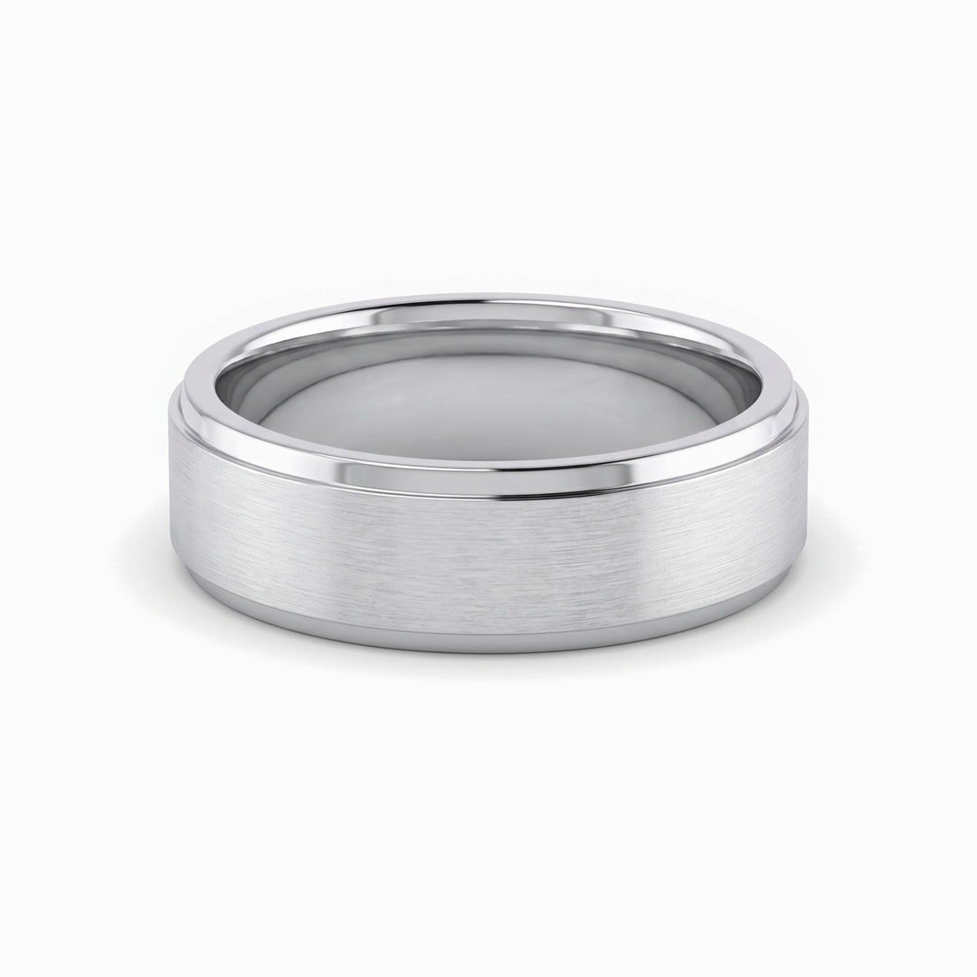 Wedding Band for Him V, 18K White Gold, view 1