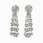 Diamond Cascade Earrings in 18K White Gold, view 1