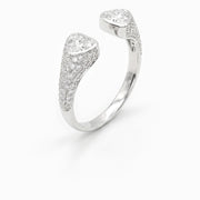 Heart Diamond Open Ring in 18K White Gold, view 1