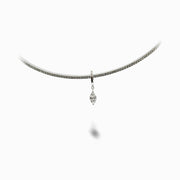 Marquise Diamond Drop Pendant in 18K White Gold, view 1