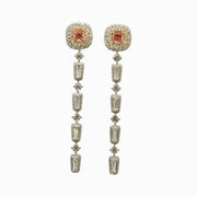 Fancy Diamond Drop Earrings in 18K Gold, view 1