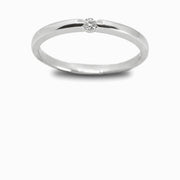 Petite Diamond Solitaire Band in 18K White Gold, view 1