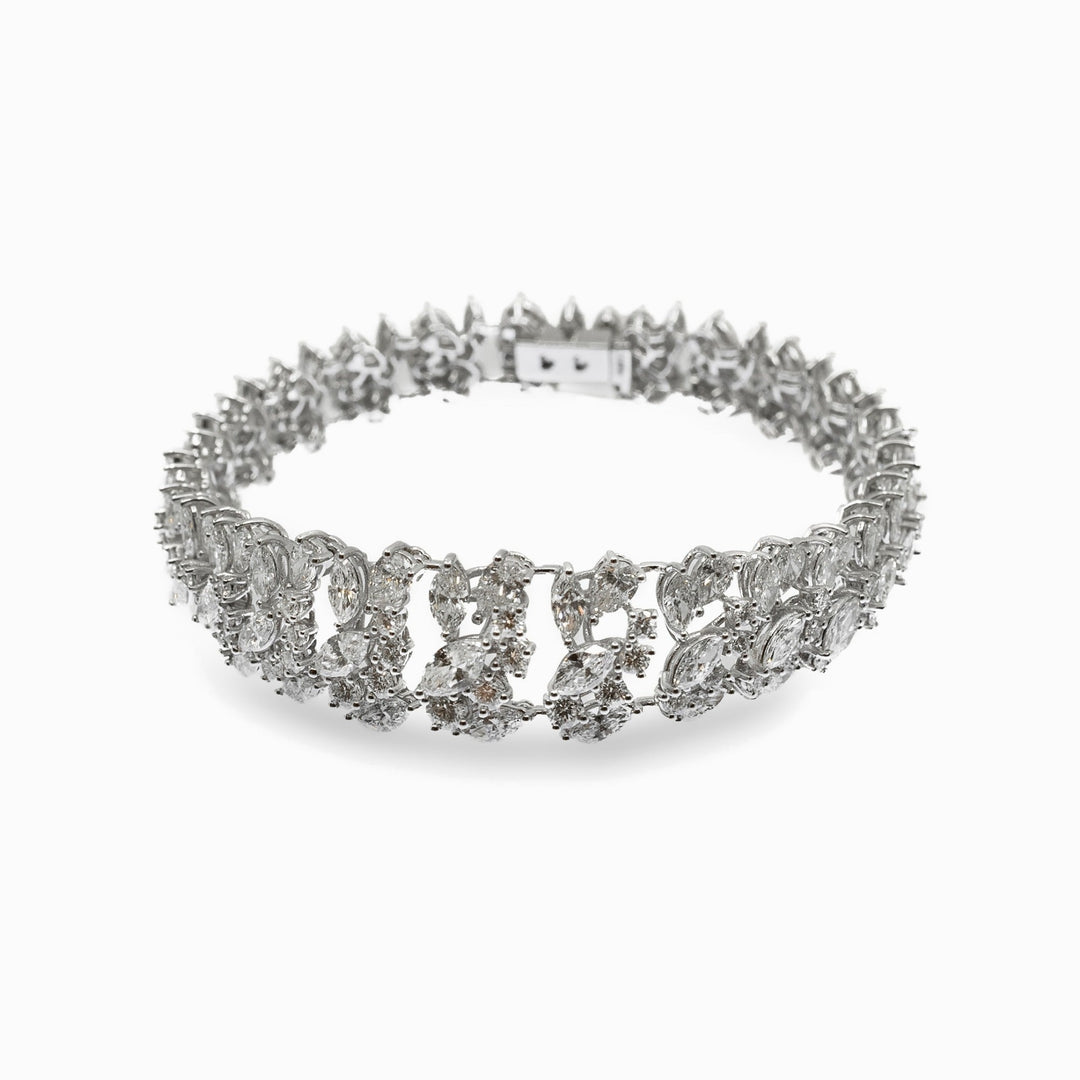 Marquise Diamond Garland Bracelet in 18K White Gold, view 1