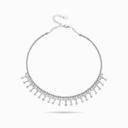 Diamond Fringe Necklace in 18K White Gold, view 1