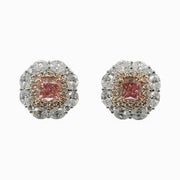 Fancy Diamond Cluster Studs in 18K Two-Tone Gold, view 1