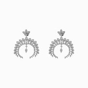 Diamond Fan Earrings in 18K White Gold, view 1