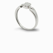 Baguette Diamond Buckle Ring in 18K White Gold, view 1