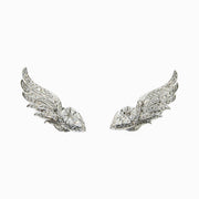 Diamond Wing Earrings in 18K White Gold, view 1