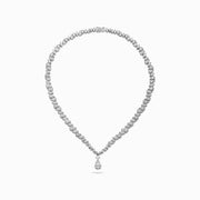 Diamond Drop Necklace in 18K White Gold, view 1
