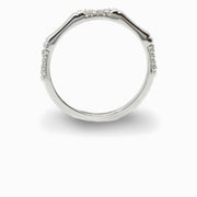 Bamboo Diamond Band in 18K White Gold, view 1