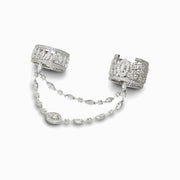 Diamond Chain Double Ring in 18K White Gold, view 1
