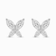 Butterfly Climber Earrings in 18K White Gold, view 1