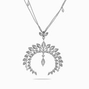 Diamond Wreath Necklace in 18K White Gold, view 1