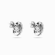 Diamond Flower Studs in 18K White Gold, view 2