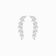 Marquise Diamond Vine Earrings in 18K White Gold, view 2
