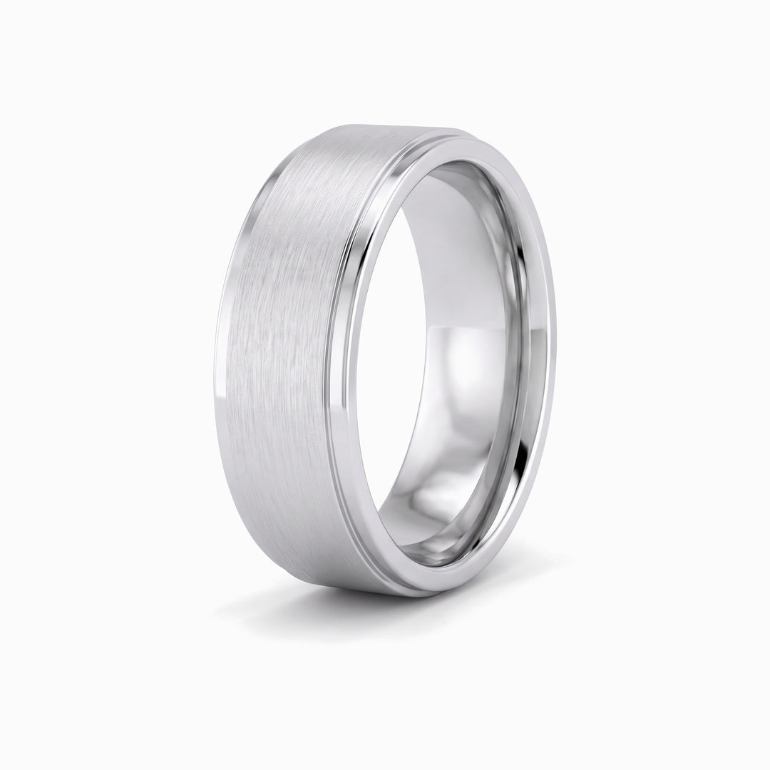 Wedding Band for Him V, 18K White Gold, view 3