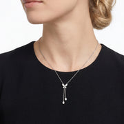 Butterfly Drop Necklace in 18K White Gold