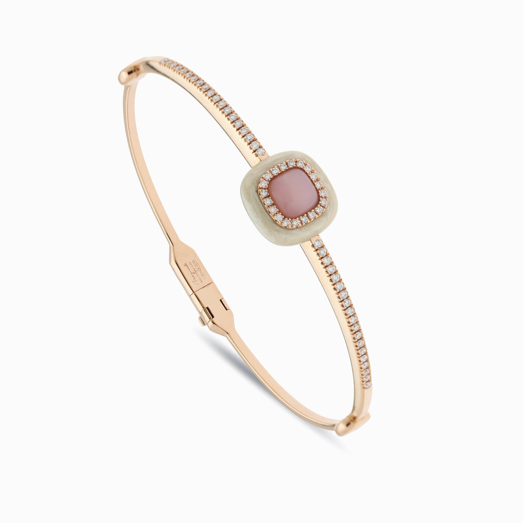 Cushion Cabochon Bangle in 18K Rose Gold