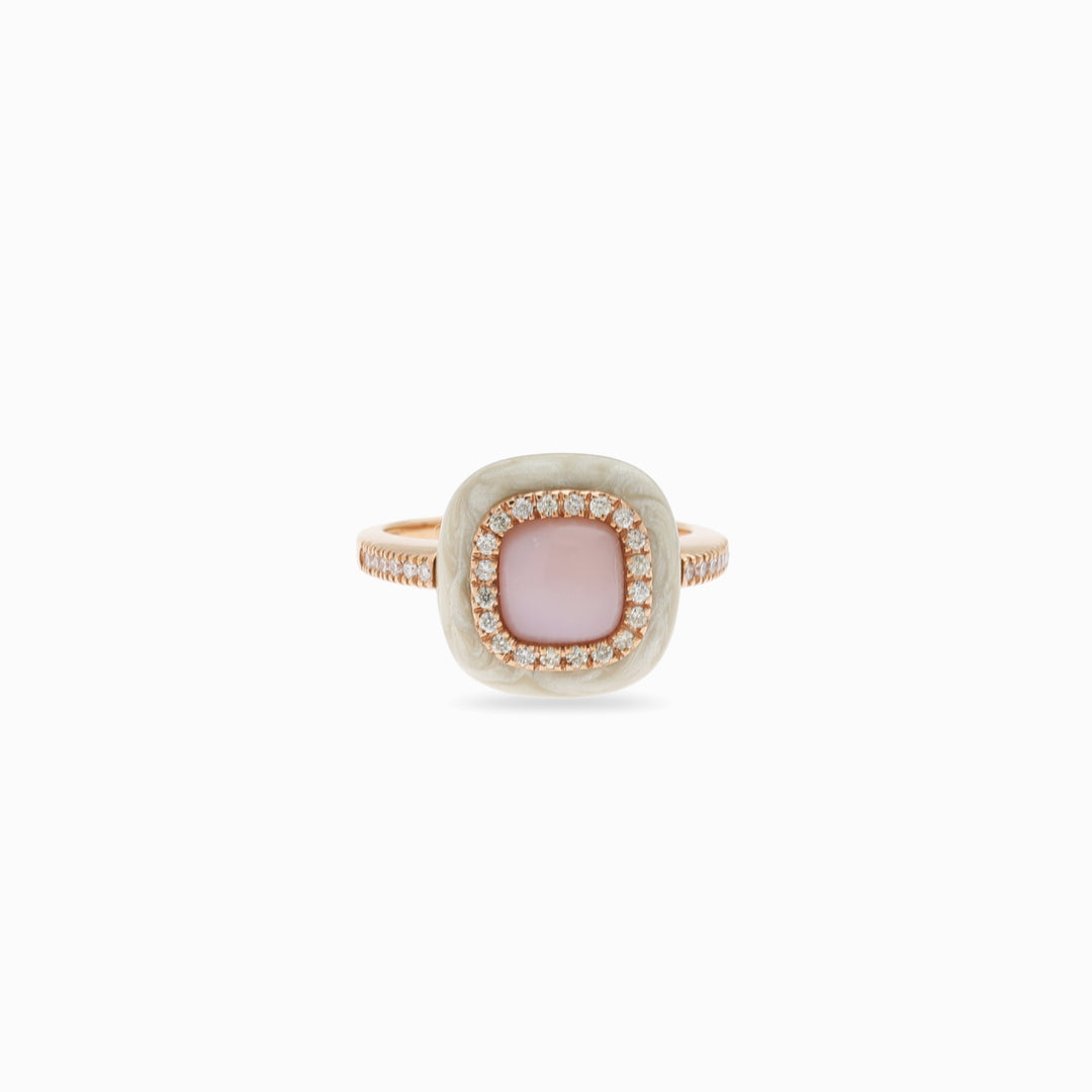 Cushion Cabochon Ring in 18K Rose Gold