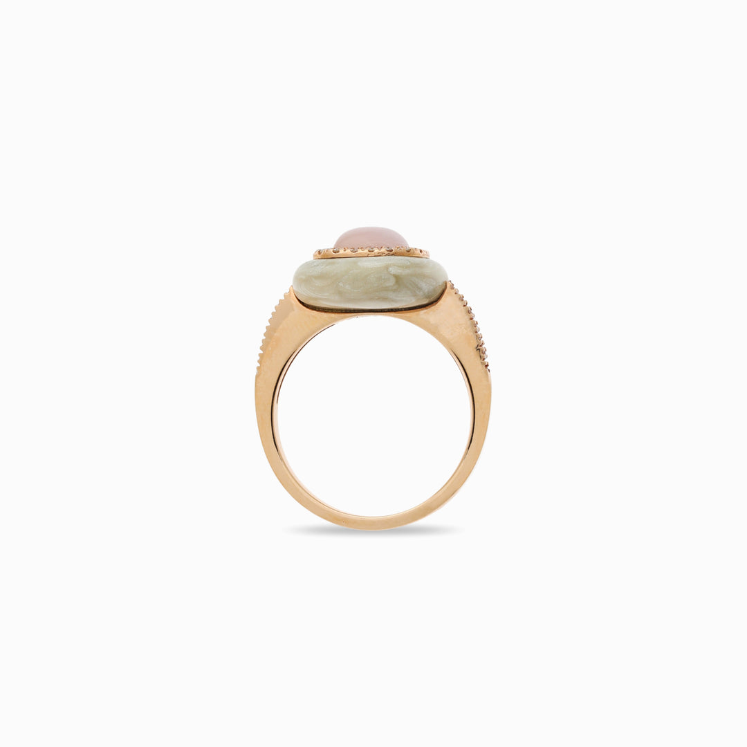 Cushion Cabochon Ring in 18K Rose Gold