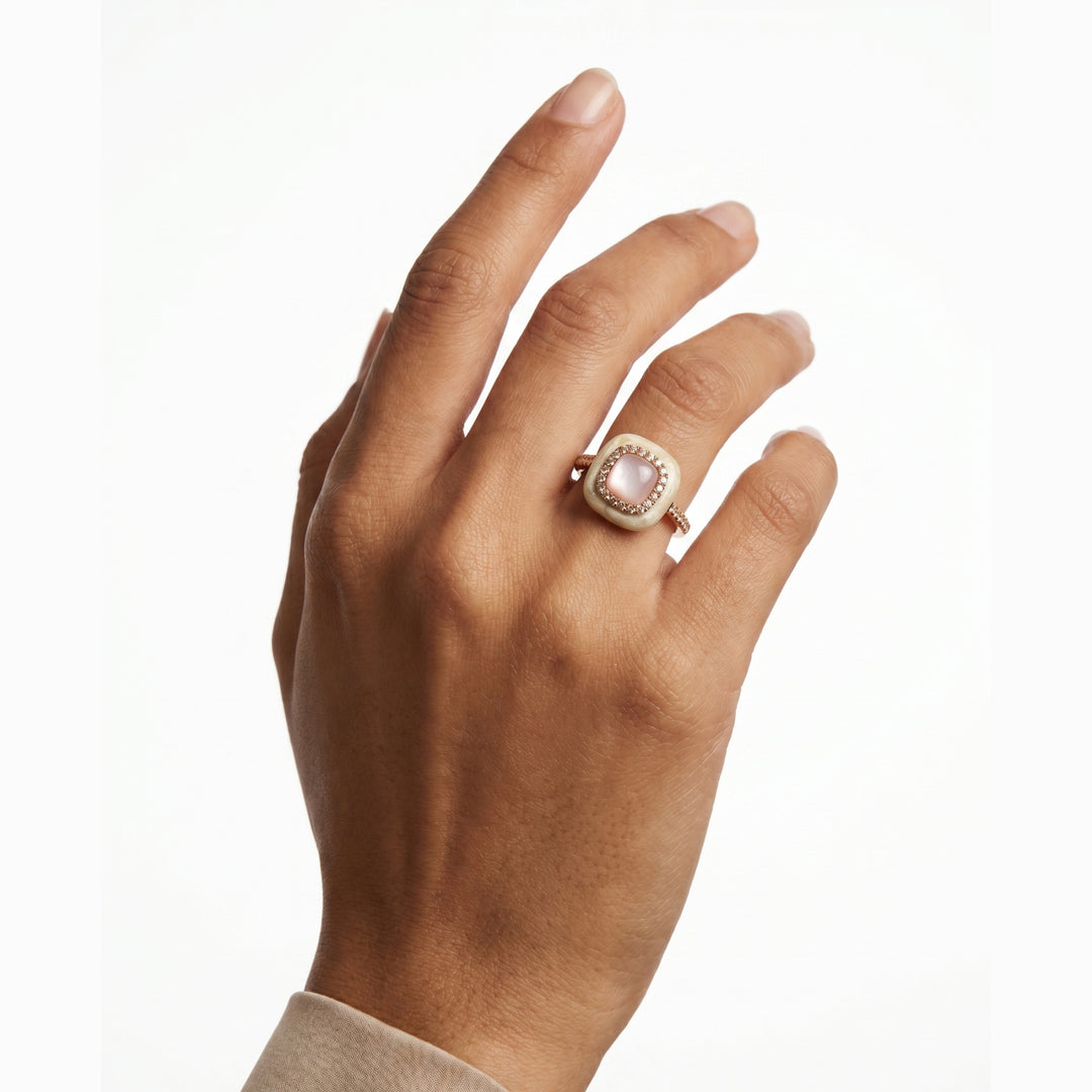Cushion Cabochon Ring in 18K Rose Gold