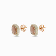 Cushion Cabochon Studs in 18K Rose Gold