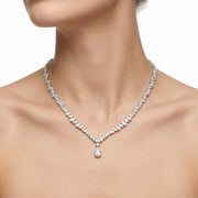 Diamond Drop Necklace in 18K White Gold