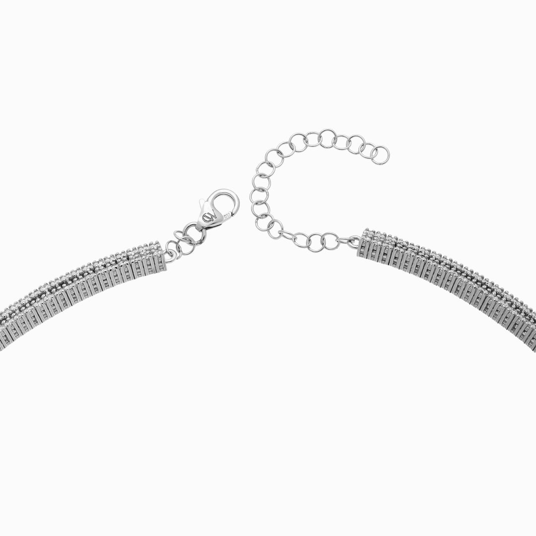 Diamond Flower Necklace in 18K White Gold