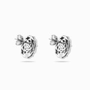 Diamond Flower Studs in 18K White Gold