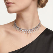 Diamond Fringe Necklace in 18K White Gold