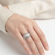 Floral Diamond Band in 18K White Gold