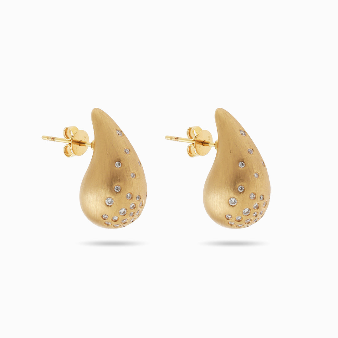Gold Dewdrop Earrings in 18K Yellow Gold