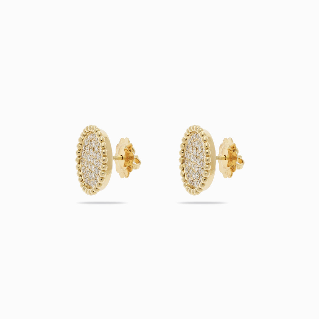Gold Diamond Studs in 18K Yellow Gold
