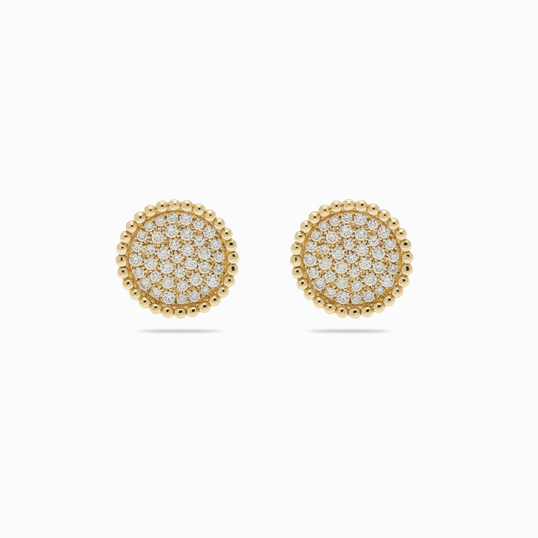Gold Diamond Studs in 18K Yellow Gold