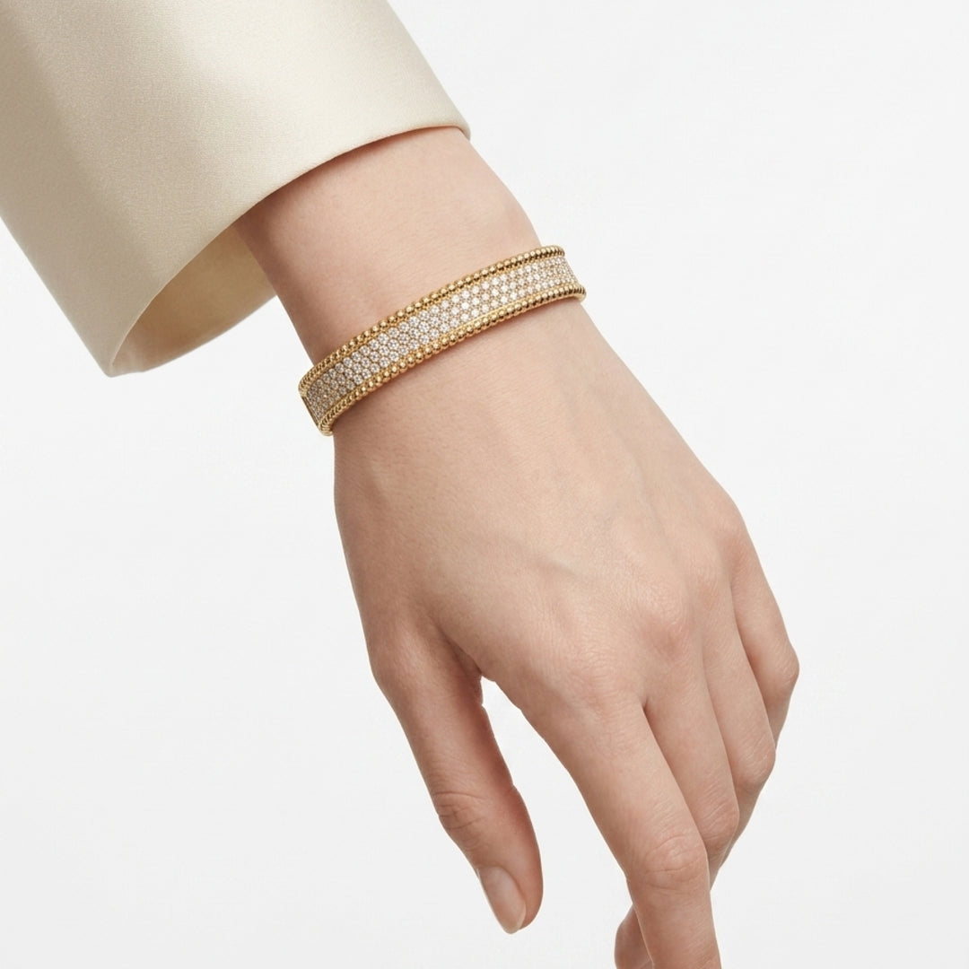 Pavé Diamond Cuff in 18K Yellow Gold