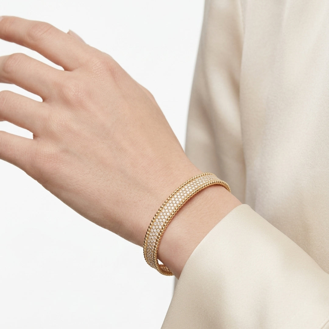 Pavé Diamond Cuff in 18K Yellow Gold