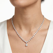 Pear-Cut Diamond Necklace in 18K White Gold