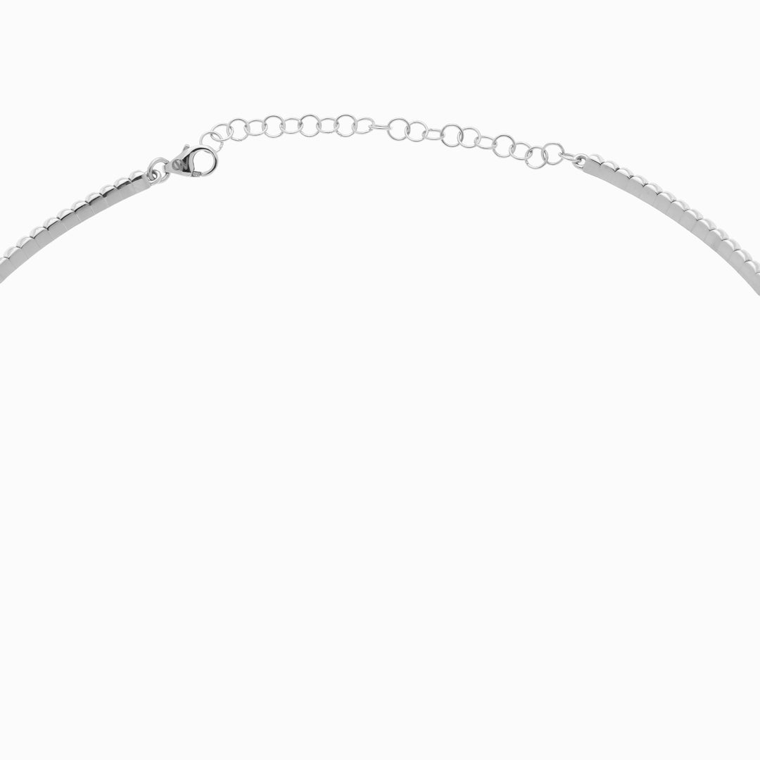 Petite Diamond Flower Necklace in 18K White Gold