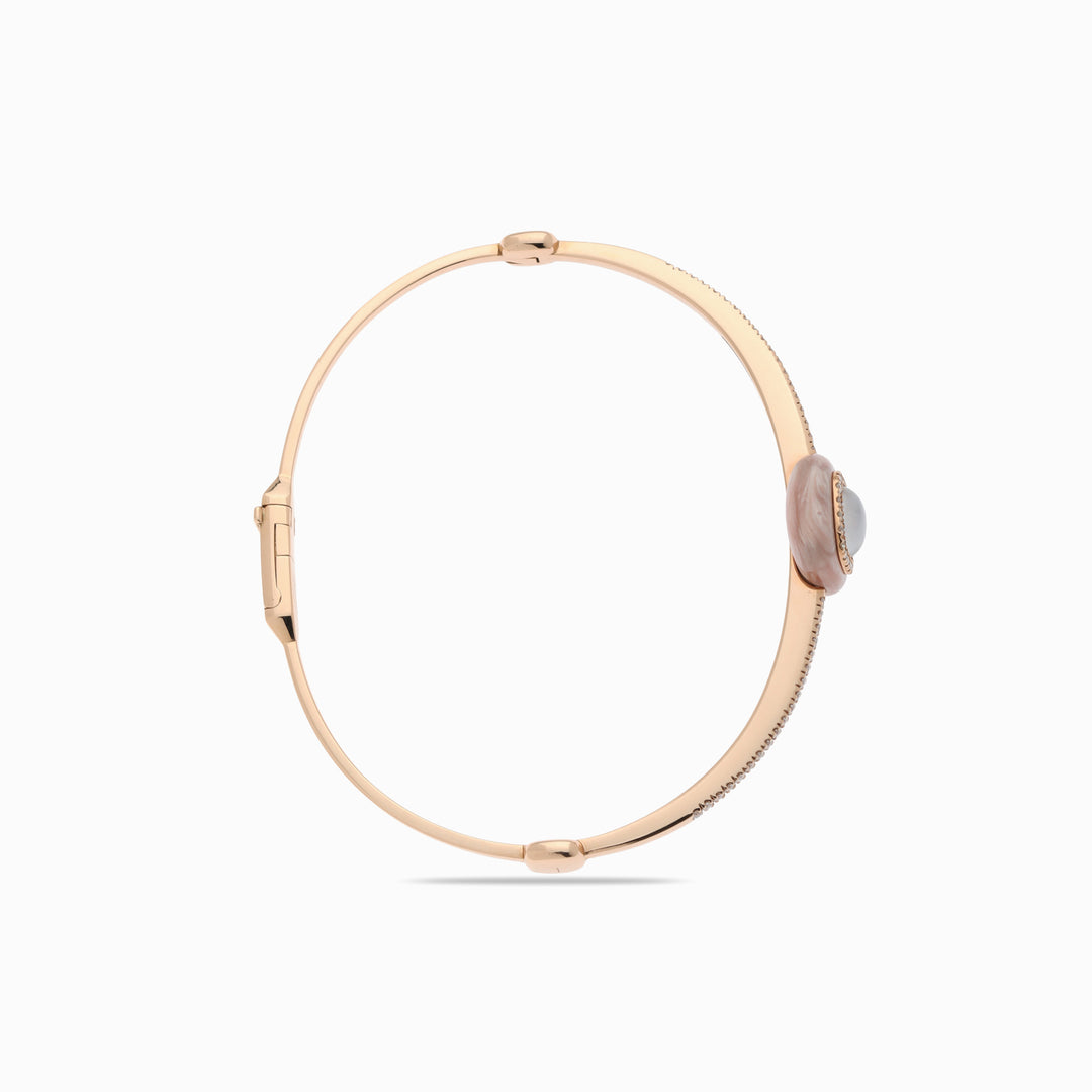 Pink Cabochon Bangle in 18K Rose Gold