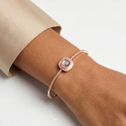 Pink Cabochon Bangle in 18K Rose Gold