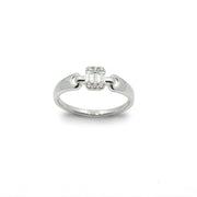 Baguette Diamond Buckle Ring in 18K White Gold, view 2