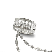 Diamond Chain Double Ring in 18K White Gold, view 2
