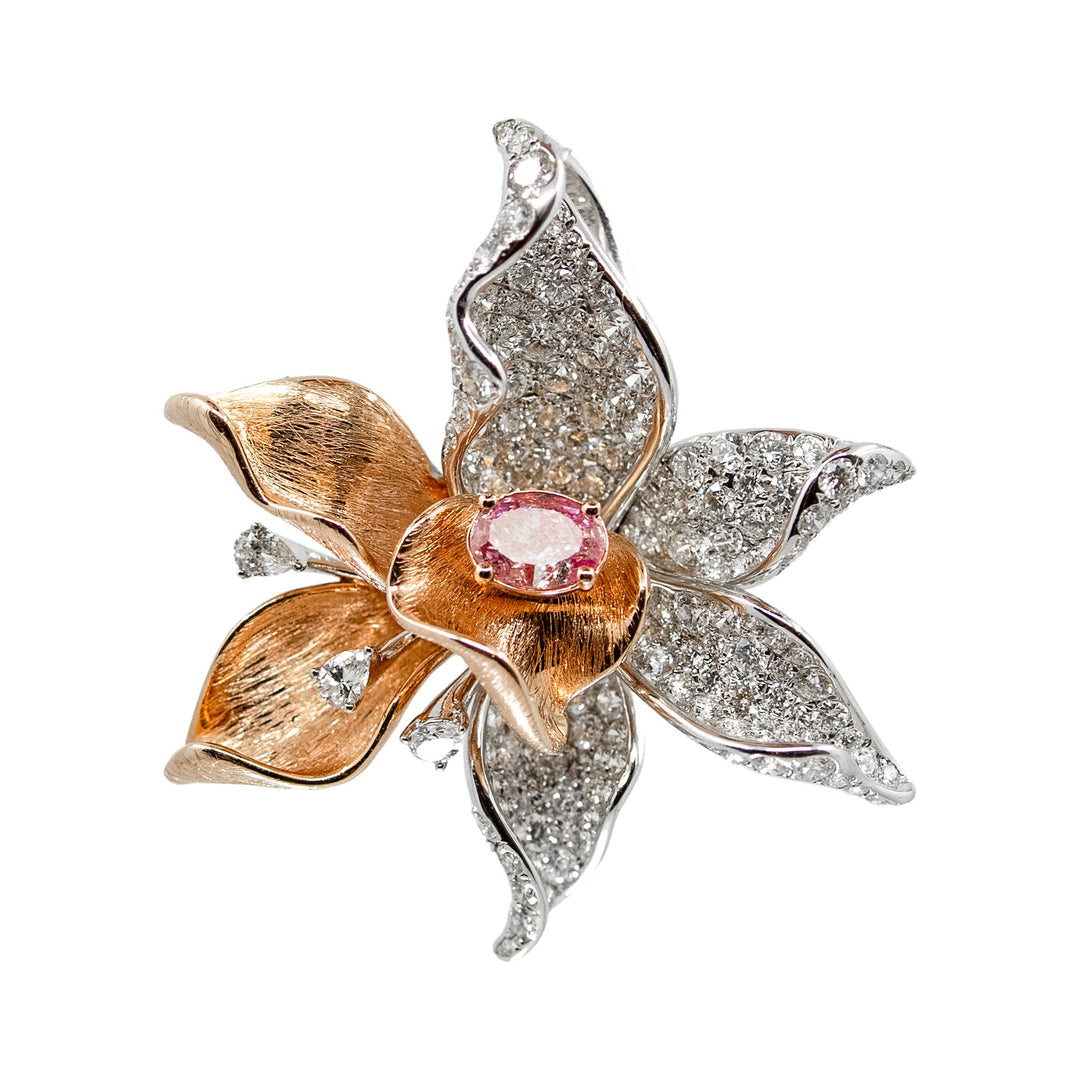 Diamond Orchid Ring in 18K Two-Tone Gold, view 2