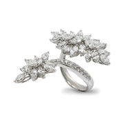 Marquise Diamond Toi et Moi Ring in 18K White Gold, view 2