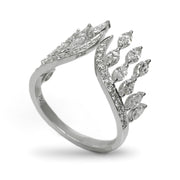 Marquise Diamond Fringe Ring in 18K White Gold, view 2