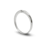 Petite Diamond Solitaire Band in 18K White Gold, view 2